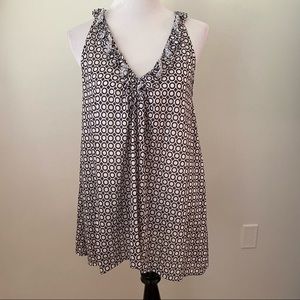 Piper & Sparrow V Neck Ruffle Tank Top